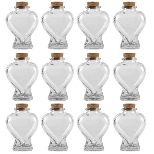 12 Pack: Heart-Shaped Glass Bottle by Ashland™